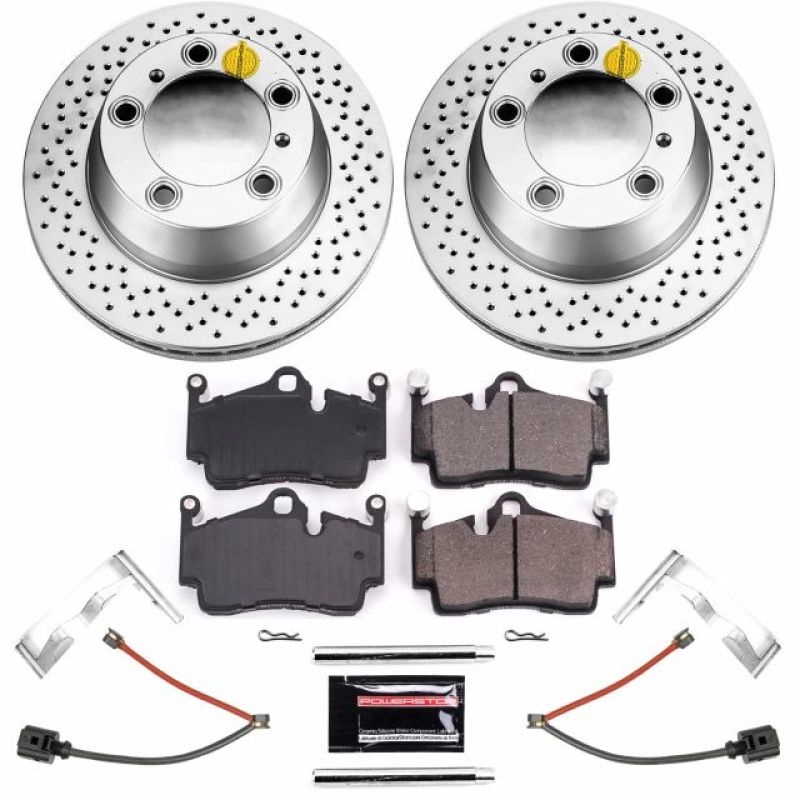 Power Stop 17-18 Porsche 718 Boxster Rear Z23 Evolution Sport Coated Brake Kit Brake Kits - Performance D&S PowerStop