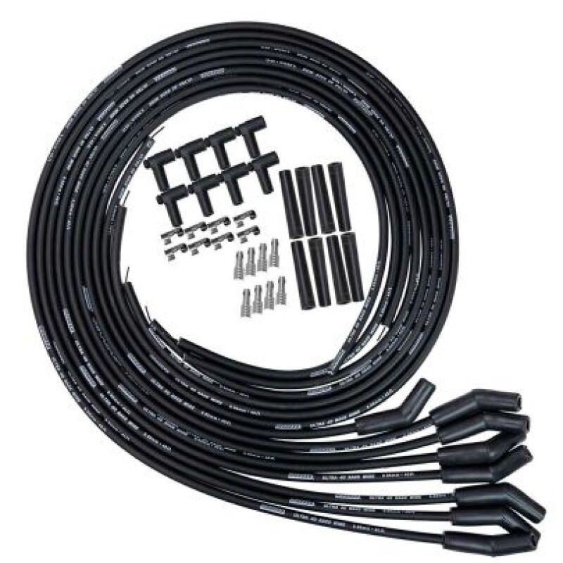 Moroso Universal 135 Degree Plug Boot Black Ultra 40 Wire Set Kit Spark Plug Wire Sets Moroso