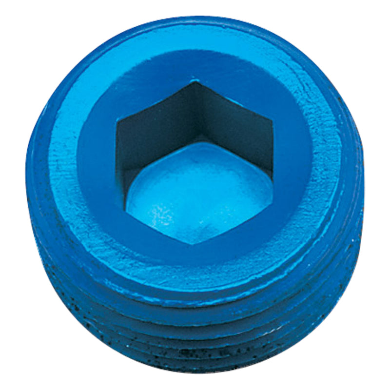 Russell Performance 1/2in Allen Socket Pipe Plug (Blue) Fittings Russell