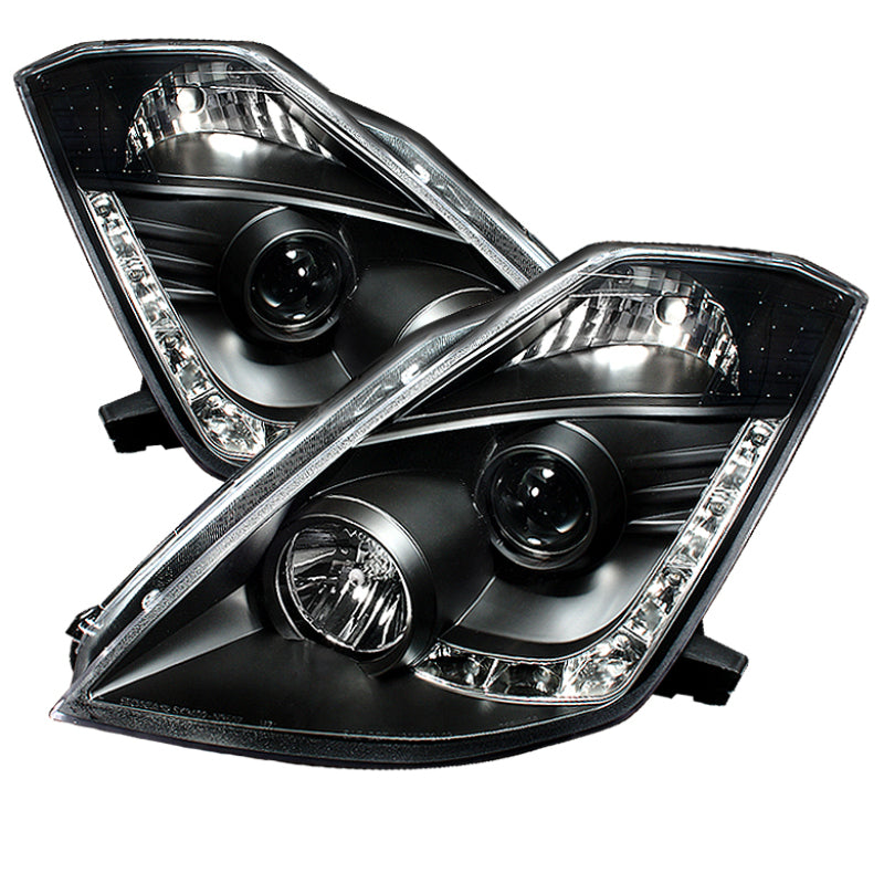 Spyder Nissan 350Z 03-05 Projector Headlights Xenon DRL Blk High H1 Lw D2R PRO-YD-N350Z02-HID-DRL-BK Headlights SPYDER