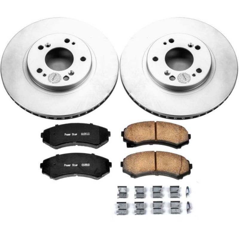 Power Stop 04-11 Mitsubishi Endeavor Front Z17 Evolution Geomet Coated Brake Kit Brake Kits - Performance Blank PowerStop