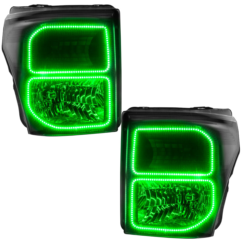 Oracle Ford F250/350 11-16 Halo Kit (Square Ring Design) - ColorSHIFT w/ BC1 Controller Headlights ORACLE Lighting