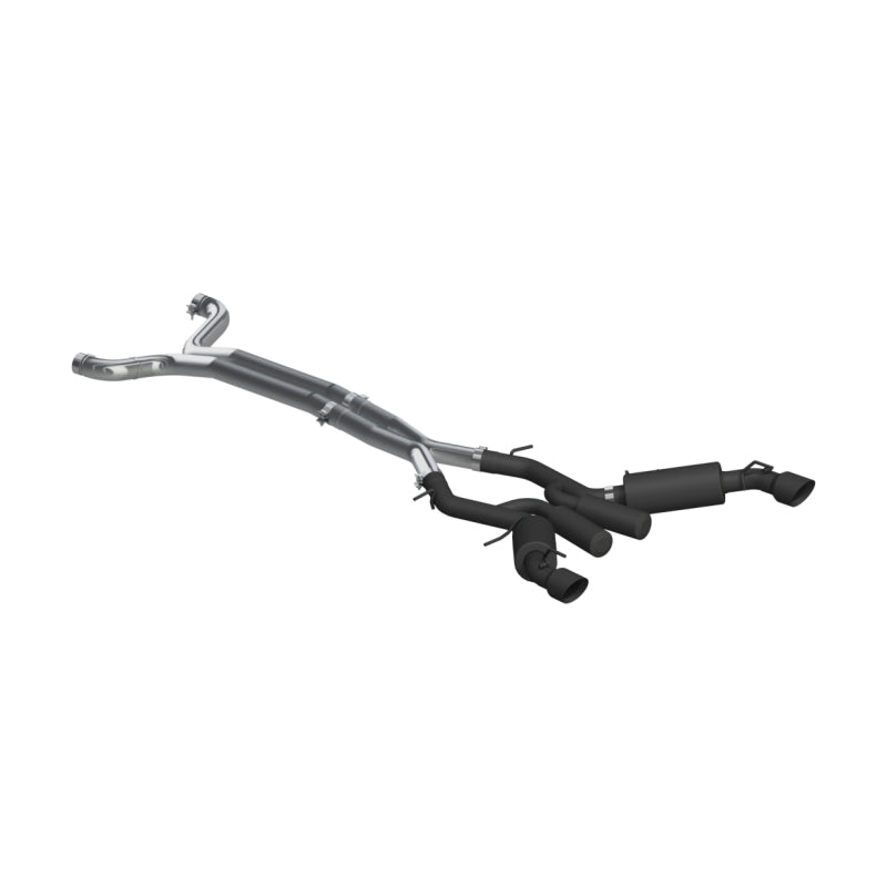 MBRP 16-19 Chevrolet Camaro SS 6 Speed 3in Dual Cat Back w/ 4.5in OD Tips - Black (Non NPP Models) Catback MBRP