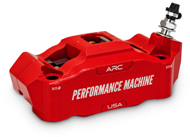 Performance Machine 125 x 4 Race Series Radial Mount Caliper with ARC - Right - Red Brake Calipers - Perf Performance Machine