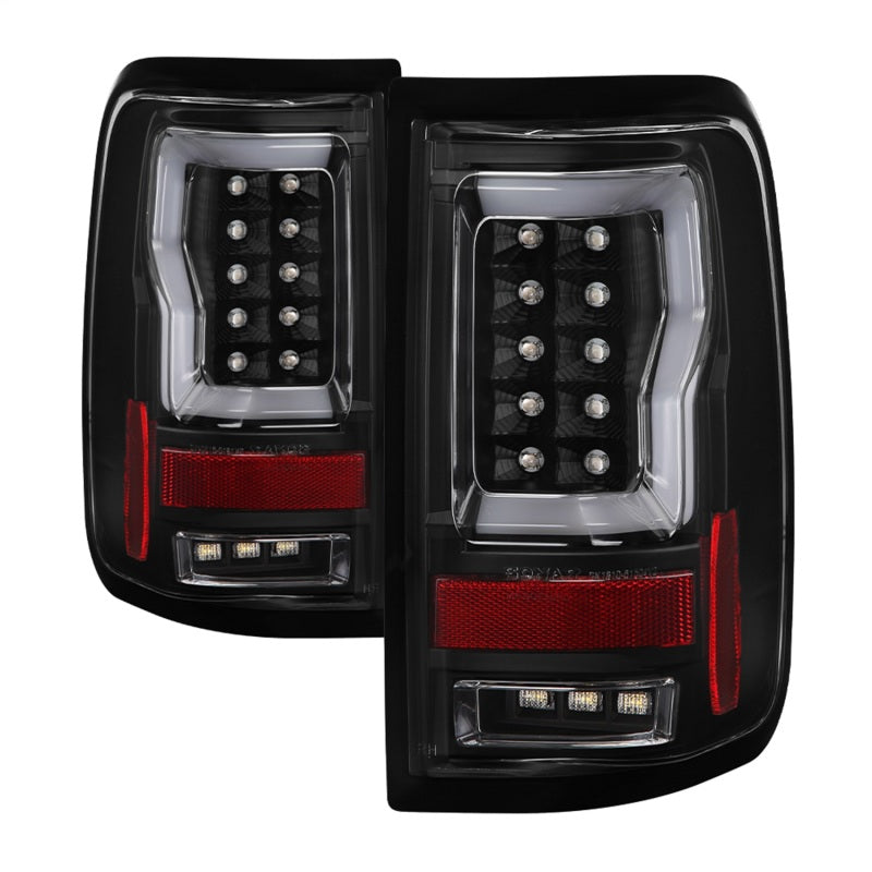 Spyder 04-08 Ford F-150 Projector Tail Lights - Light Bar DRL LED - Black ALT-YD-FF15004V2-LBLED-BK Headlights SPYDER