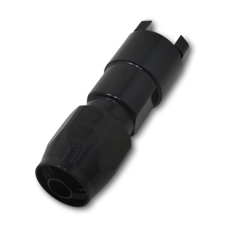 Russell Performance 3/8in SAE Quick Disc Female to -6 Hose Black Straight Hose End Fittings Russell