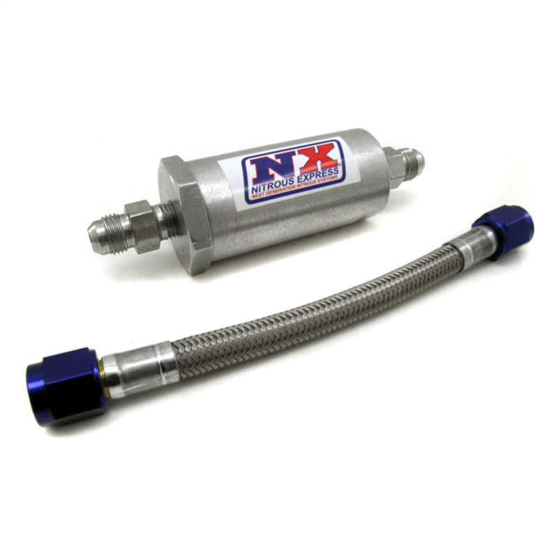 Nitrous Express 6AN Pure-Flo N2O Filter & 7 Stainless Hose (Lifetime Cleanable) Nitrous Filters Nitrous Express