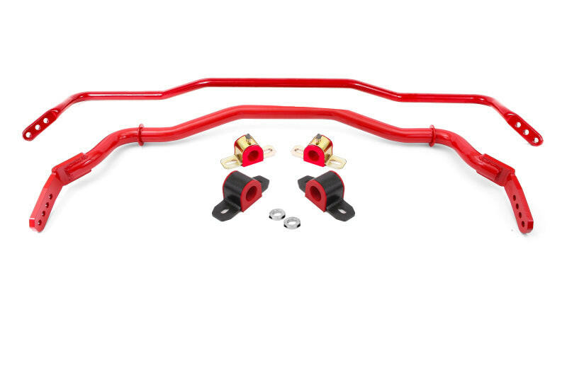BMR 15-22 S550 Mustang Sway Bar Kit with Bushings Front and Rear Red Sway Bars BMR Suspension