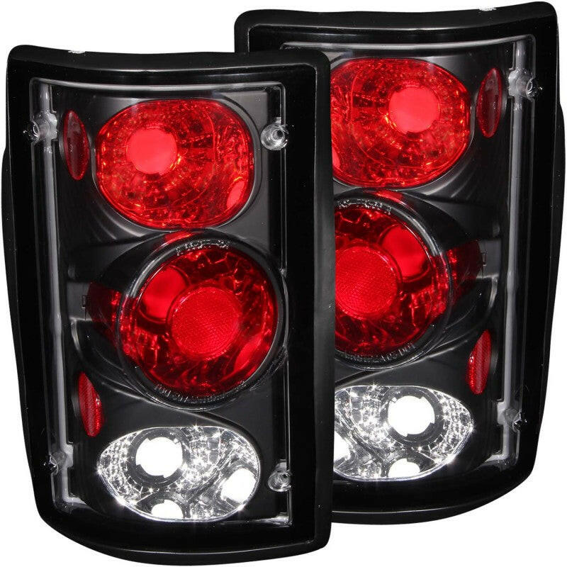 ANZO 2000-2005 Ford Excursion Taillights Black Tail Lights ANZO