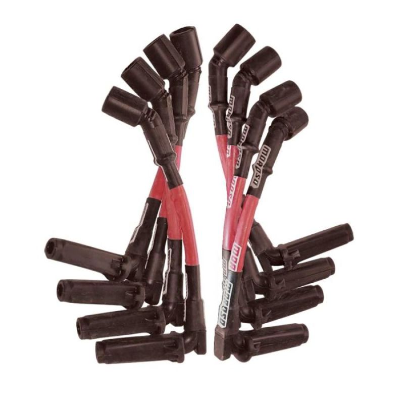 Moroso 9.75in Long Coil On Plug Sleeved Ultra Spark Plug Wire Set - Red Spark Plug Wire Sets Moroso