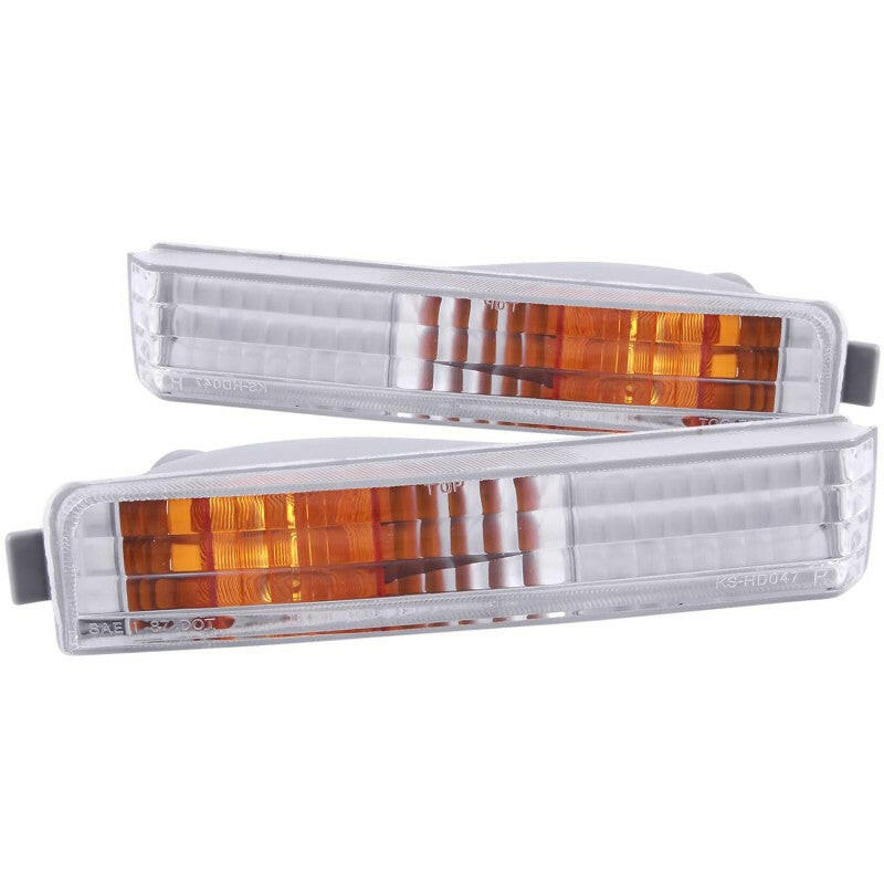 ANZO 1990-1991 Honda Accord Euro Parking Lights Chrome w/ Amber Reflector Lights Corner ANZO