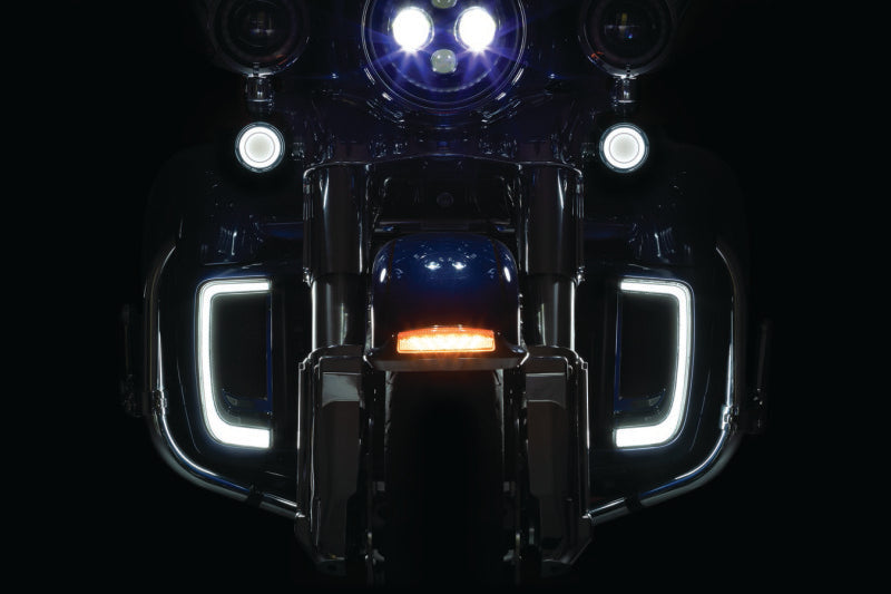 Kuryakyn Tracer L.E.D. Front Turn Signal Insert, White/Amber Light, Smoke Lens 1157 Bulbs Kuryakyn