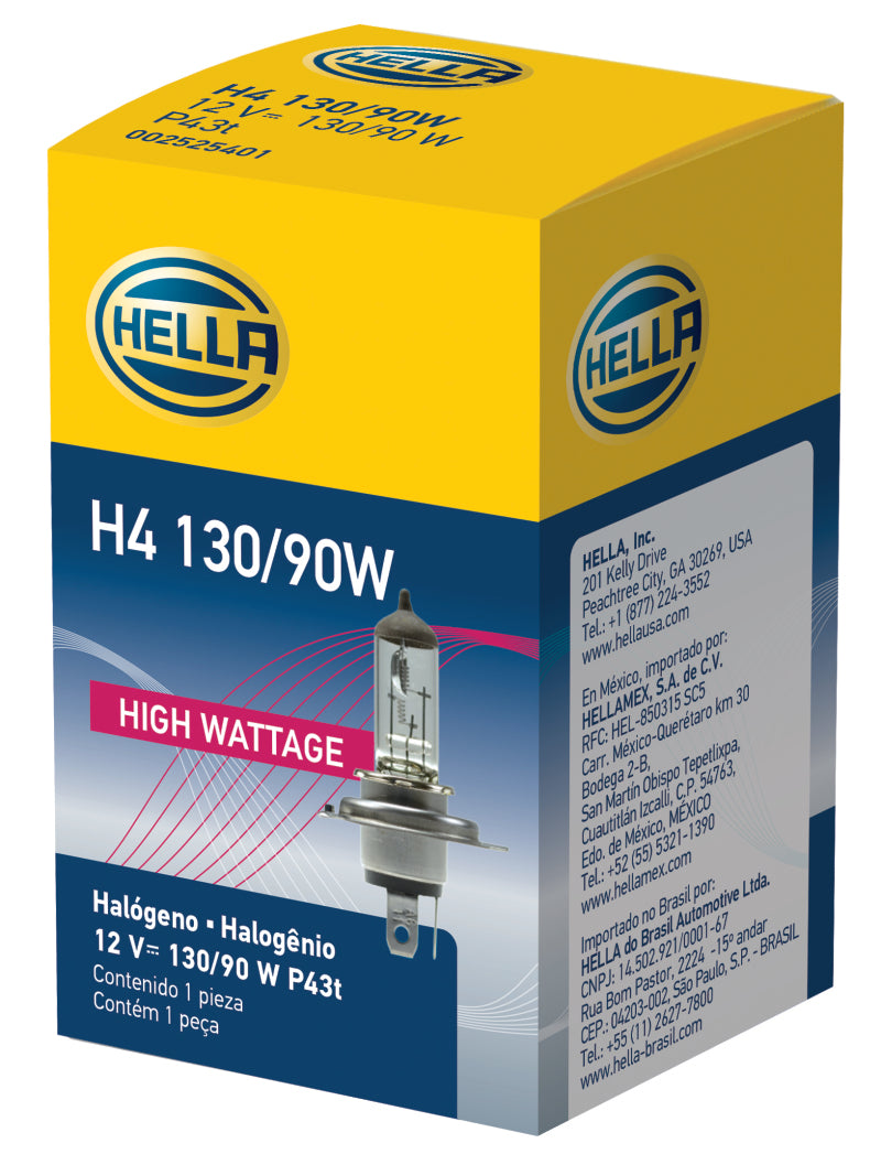 Hella H4 12V 130/90W Halogen Headlight Bulb - Universal Bulbs Hella