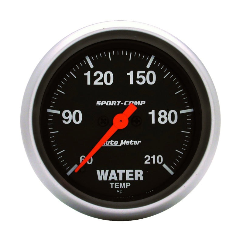 Autometer Sport-Comp 2-5/8in Water Temperature 60-210 Degrees F Stepper Motor Gauge Gauges AutoMeter