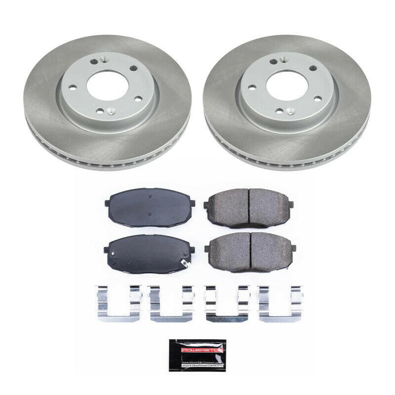 Power Stop 09-12 Hyundai Elantra Front Semi-Coated Rotor Kit Brake Kits - Performance Blank PowerStop
