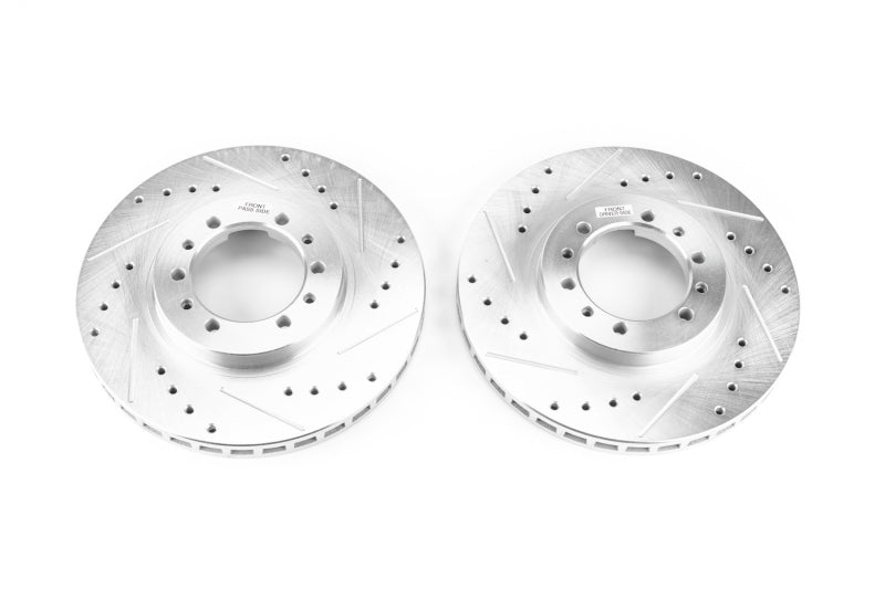 Power Stop 91-96 Mitsubishi Montero Front Evolution Drilled & Slotted Rotors - Pair Brake Rotors - Slot & Drilled PowerStop