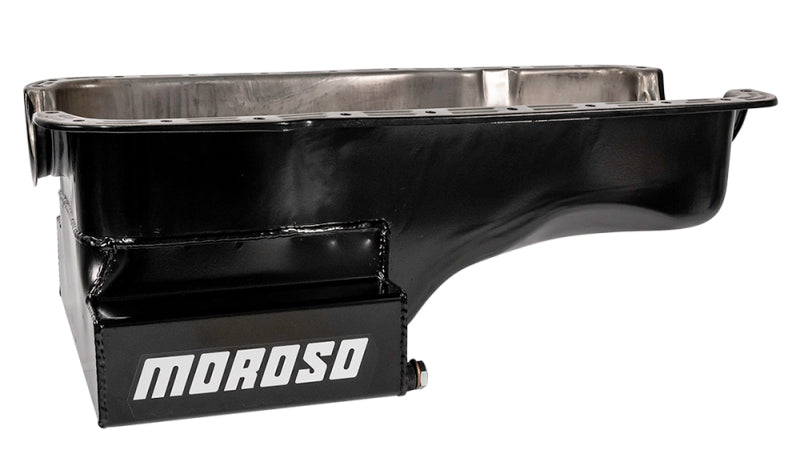 Moroso Ford 351W (w/Front Sump) Kicked Out Wet Sump 7qt 8in Steel Oil Pan Oil Pans Moroso