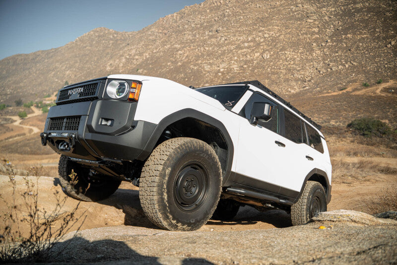 DV8 Offroad 24-25 Toyota Land Cruiser OE Plus Side Steps - Black Steel Side Steps DV8 Offroad