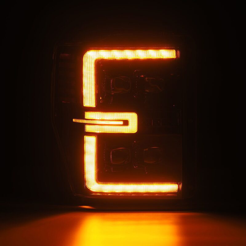 AlphaRex 08-10 Ford F250-550 NOVA-Series LED Projector Headlights Alpha-Blk w/Activ Light/Seq Signal Headlights AlphaRex