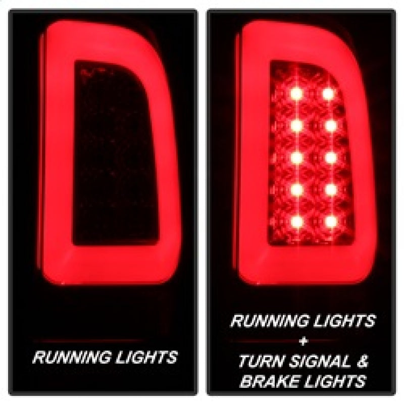 Spyder 97-03 Ford F150 Stylsd. F250 V3 Light Bar LED Tail Lights - Red/Clr ALT-YD-FF15097V3-LBLED-RC Tail Lights SPYDER