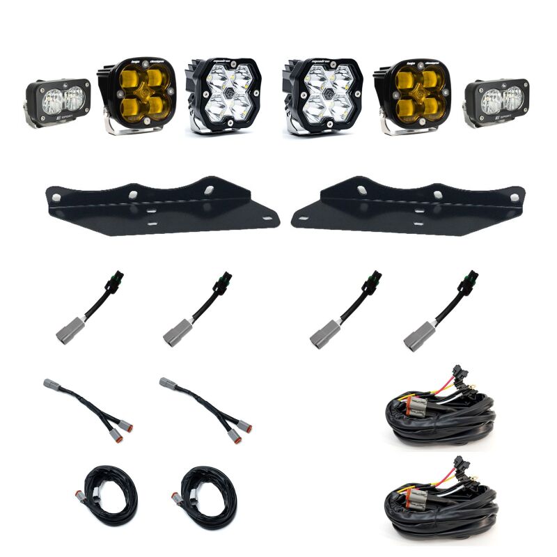 Baja Designs 17-20 Ford Raptor Squadron 2.0 Sport (Spot) + 1.0 SAE - Amb + S2 Sport W/C Fog Pkt Kit Fog Lights Baja Designs
