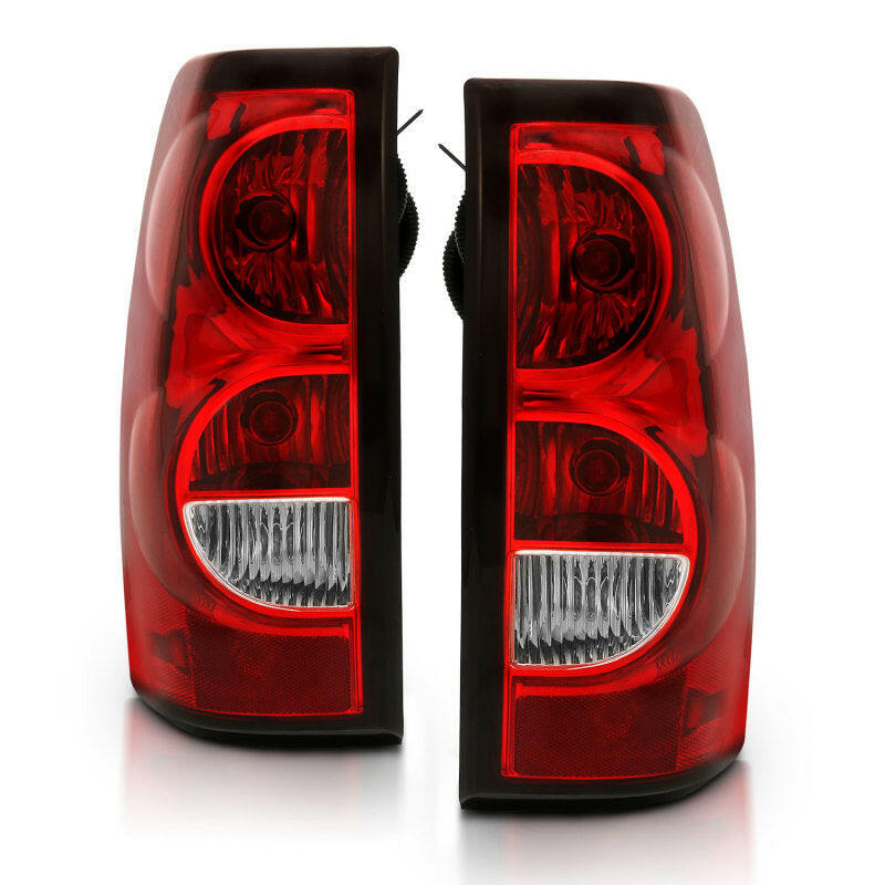 ANZO 2004-2007 Chevy Silverado Taillight Red/Clear Lens w/Black Trim (OE Replacement) Tail Lights ANZO