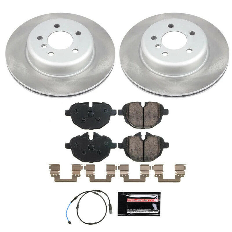 Power Stop 12-16 BMW ActiveHybrid 5 Rear Semi-Coated Rotor Kit Brake Kits - Performance Blank PowerStop