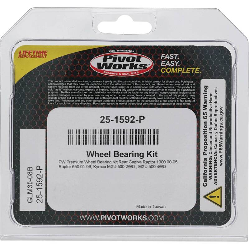 Pivot Works Cagiva, Kymco Wheel Bearing Kit Premium Bearings Control Arms Pivot Works