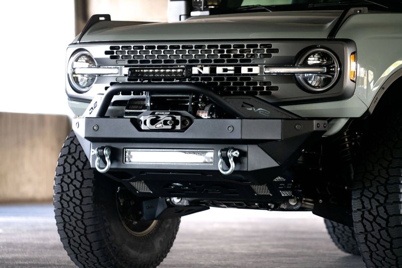 DV8 Offroad 2021+ Ford Bronco Modular Front Bumper Winch Capable w/ Auxiliary Light Mounts Bumpers - Steel DV8 Offroad