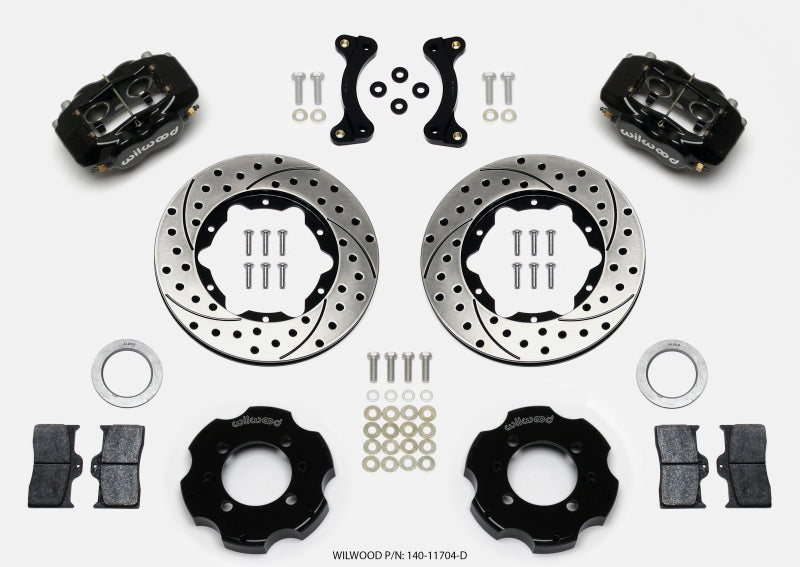 Wilwood Forged Dynalite Front Hat Kit 11.00in Drilled 95-05 Miata Big Brake Kits Wilwood