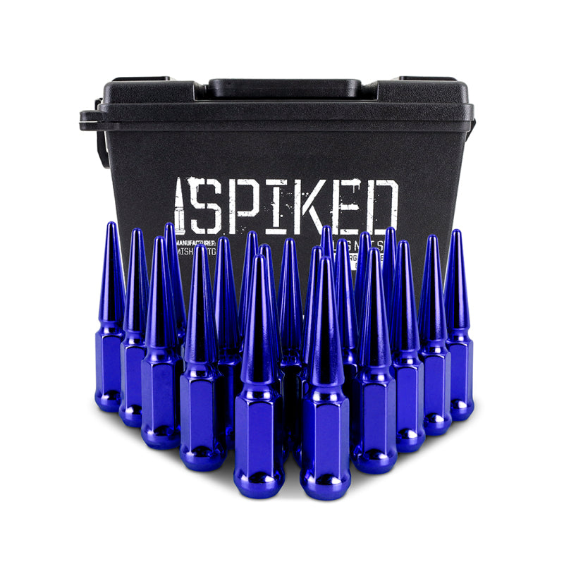 Mishimoto Steel Spiked Lug Nuts M12x1.5 20pc Set - Blue Lug Nuts Mishimoto