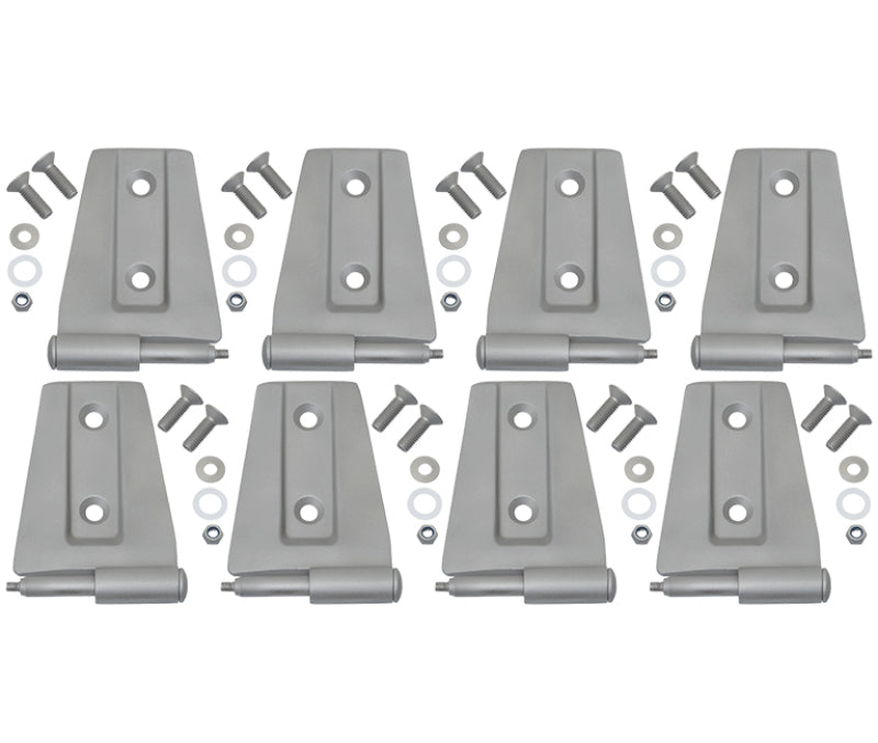 Kentrol 07-18 Jeep Wrangler JK Door Hinge Set 8 Pieces 4 Door Bare Grey Doors Kentrol