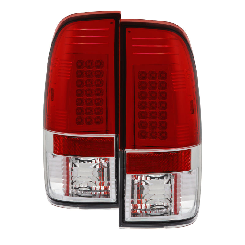 Spyder Ford F150 side 97-03/F250/350 Duty 99-07 LED Tail Lights Red Clear ALT-YD-FF15097-LED-RC Tail Lights SPYDER