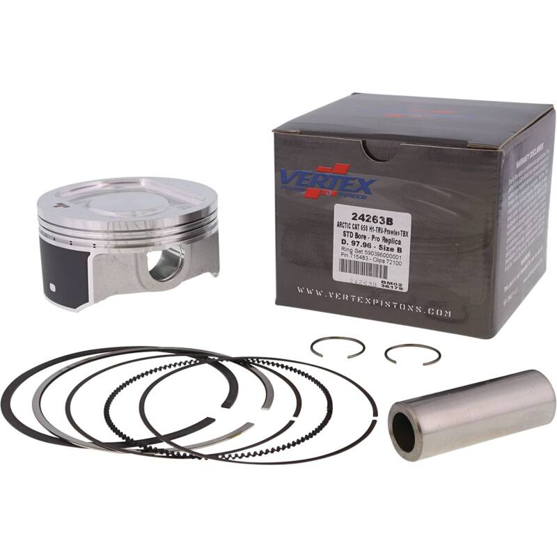 Vertex Piston 05-11 Arctic Cat 650 H1 4x4 650cc Forged Replica Piston Kit Piston Sets - Powersports Vertex Pistons
