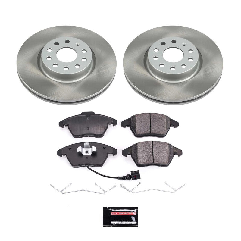 Power Stop 06-10 Volkswagen Passat Front Semi-Coated Rotor Kit Brake Kits - Performance Blank PowerStop