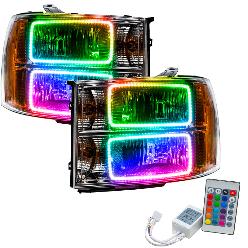 Oracle 07-13 GMC Sierra SMD HL - Square Ring Design - ColorSHIFT w/ Simple Controller Headlights ORACLE Lighting