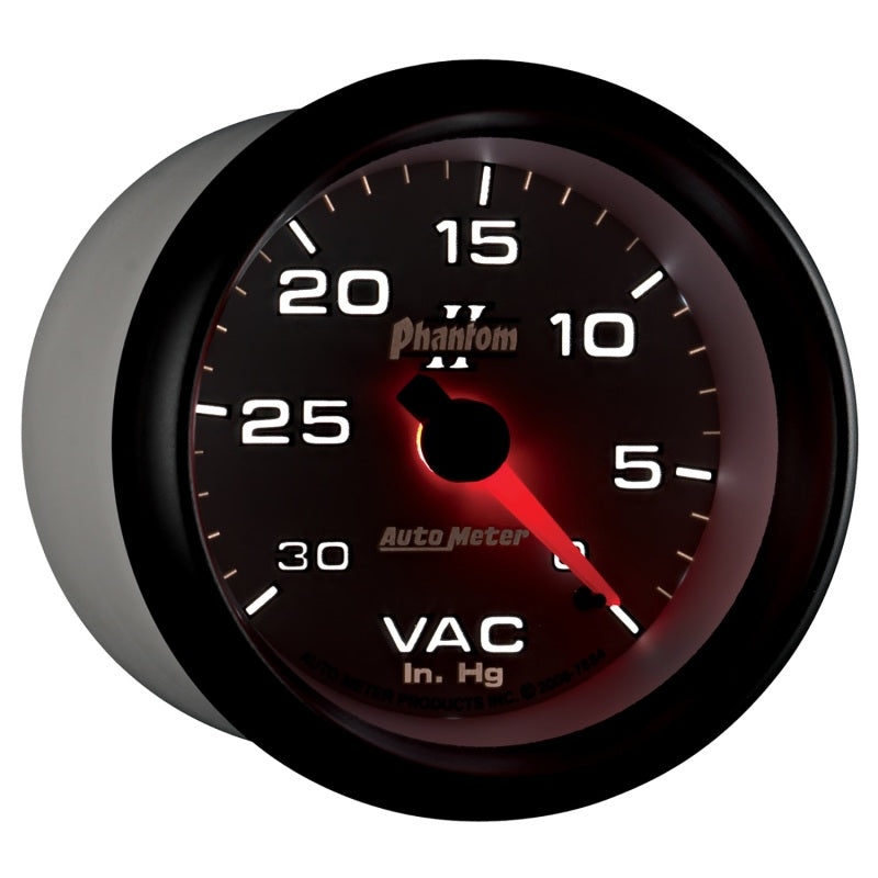 AutoMeter Gauge Vacuum 2-5/8in. 30Inhg Mechanical Phantom II Gauges AutoMeter