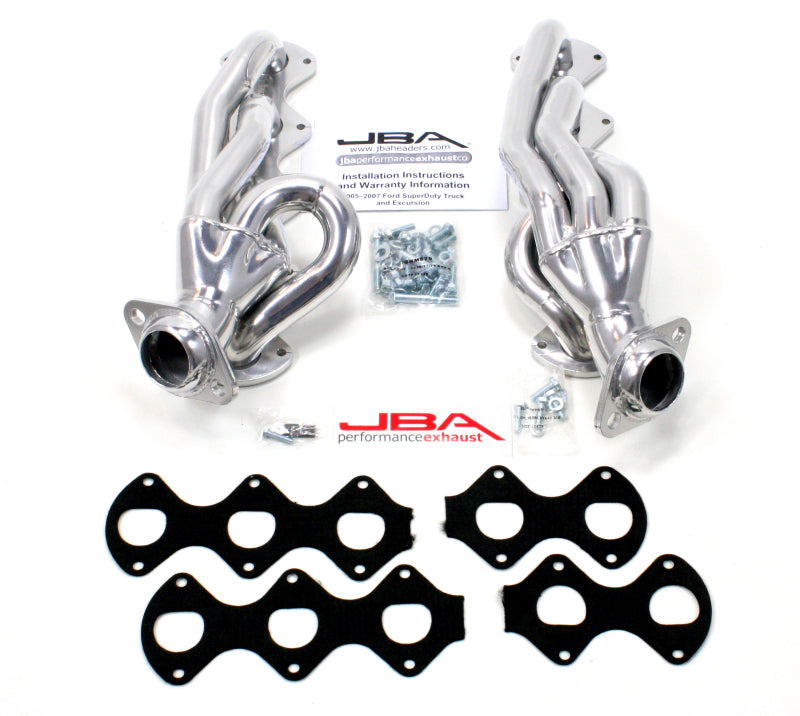 JBA 05-10 Ford F-Series 6.8L 3V V10 1-1/2in Primary Silver Ctd Cat4Ward Header Headers & Manifolds JBA