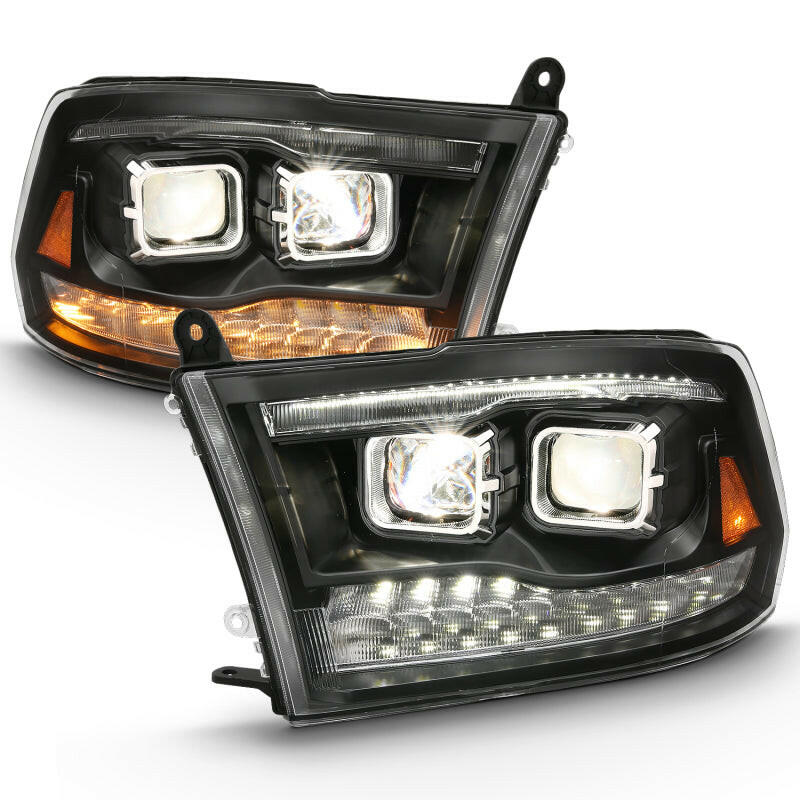 ANZO 2009-2018 Dodge Ram 1500 Projector H.L. Switchback Chrome Amber Headlights ANZO