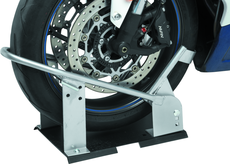 BikeMaster Heavy Duty Wheel Chock - Silver Bike Racks BikeMaster