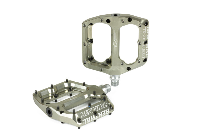 Renthal Revo-F Flat Pedal - Aluminum Gold Pedals Renthal