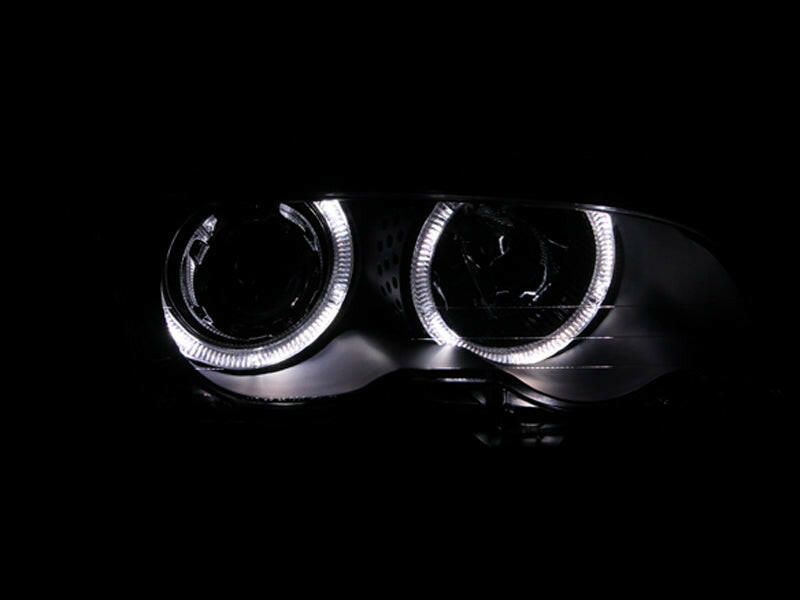 ANZO 1999-2001 BMW 3 Series E46 Projector Headlights w/ Halo Black Headlights ANZO