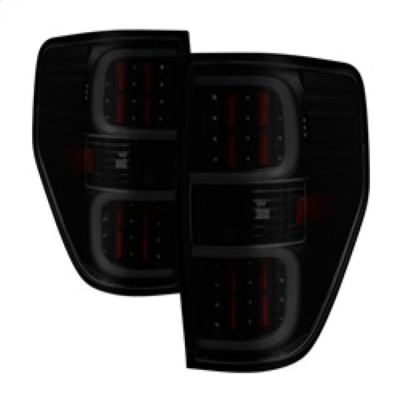 xTune Ford F150 09-14 LED Tail Lights - Black ALT-ON-FF15009-LBLED-BSM Tail Lights SPYDER