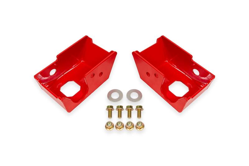 BMR 2021+ Ford Bronco (Exc. Bronco Sport) Rear Shock Mount Skid Plates - Red Skid Plates BMR Suspension