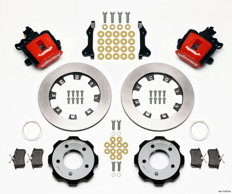Wilwood Combination Parking Brake Rear Kit 12.19in Red 2006-Up Civic / CRZ Brake Calipers - Perf Wilwood