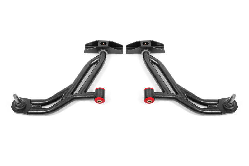 BMR 10-14 Ford Mustang Non-Adj. Lower A-Arms Delrin/Rod w/ 19mm Tall Ball Joint - Black Hammertone Control Arms BMR Suspension