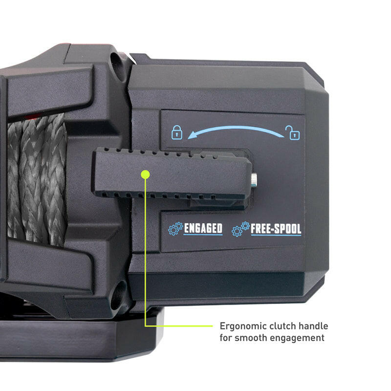 Borne Off-Road 12K Winch - Grey Synthetic Rope Winches Borne Off-Road