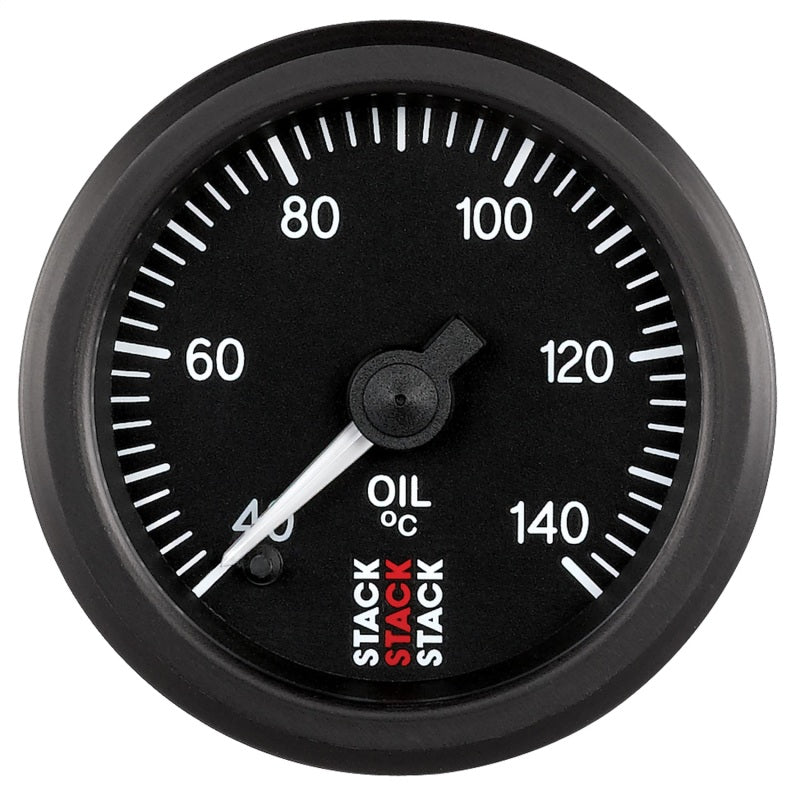 Autometer Stack 52mm 40-140 Deg C 1/8in NPTF Male Pro Stepper Motor Oil Temp Gauge - Black Gauges AutoMeter