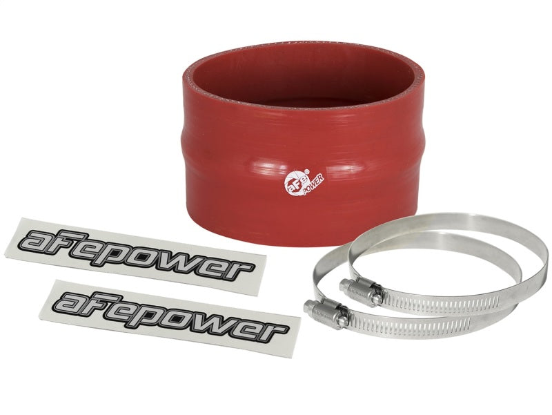 aFe Magnum FORCE CAI Univ. Silicone Coupling Kit (3.5in. ID / 2.25in. L) Straight w/Hump - Red Air Intake Components aFe
