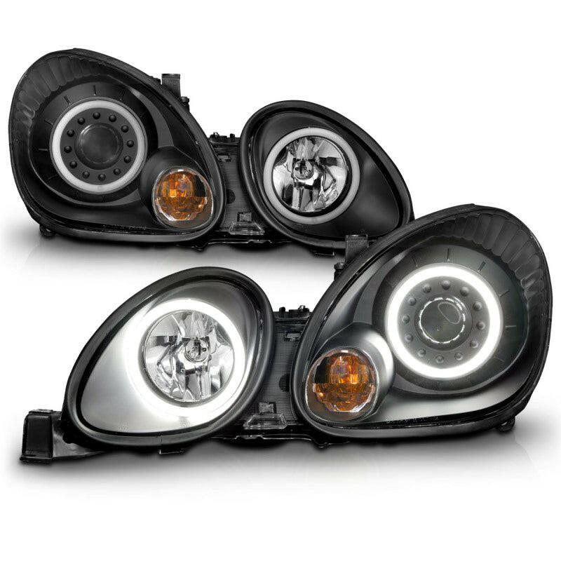 ANZO 1998-2005 Lexus Gs300 Projector Headlights w/ Halo Black Headlights ANZO